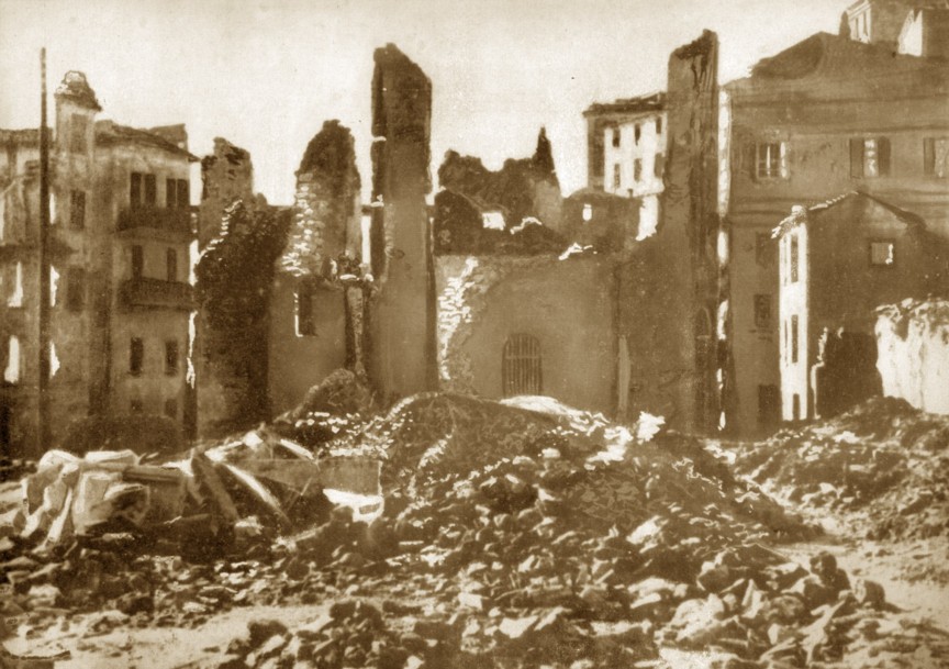 Zoagli 1945 -  la distruzione del paese 