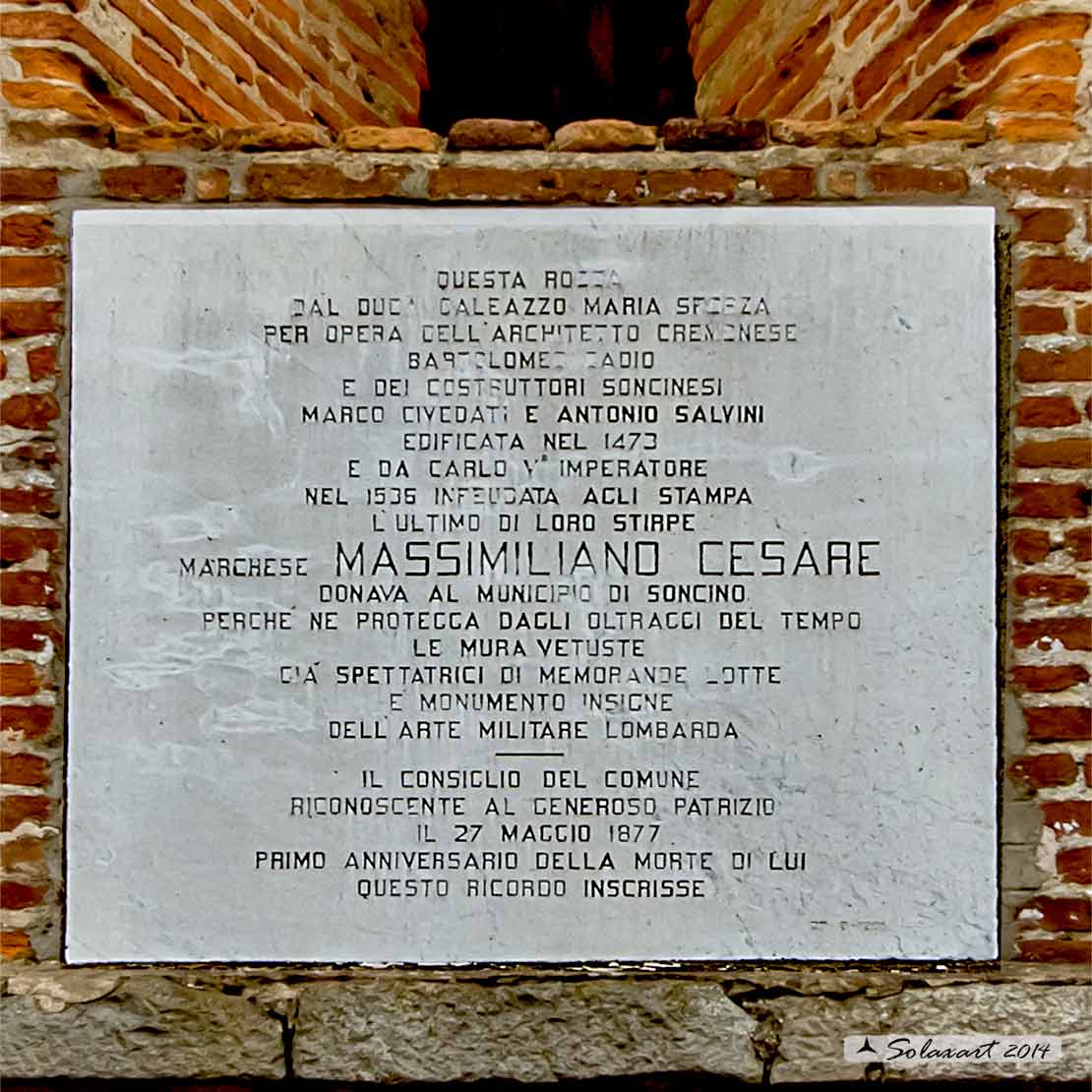 La rocca di Soncino - iscrizione