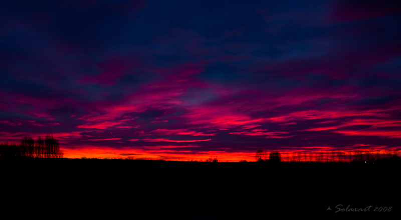 Tramonto dall'autostrada 