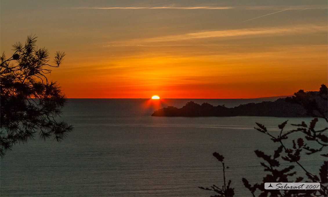 Portofino: il sole si immerge nel mare