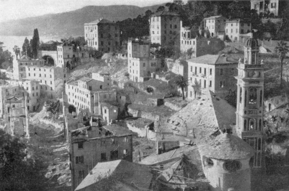 Zoagli 1945 -  dopo il bombardamento