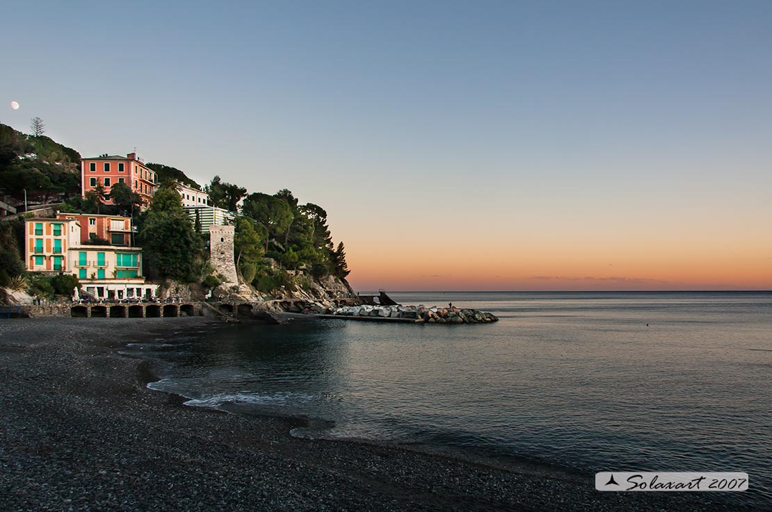 Zoagli - tramonto sulla spiaggia