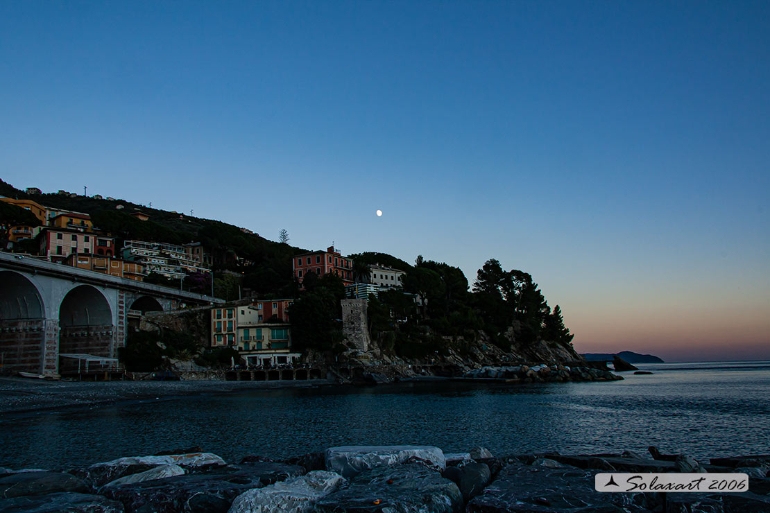 Zoagli - tramonto sulla spiaggia