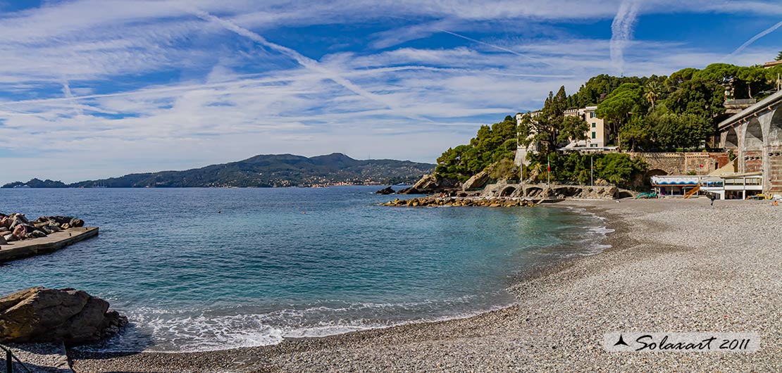 Zoagli, Spiaggia centrale, vista sul Golfo