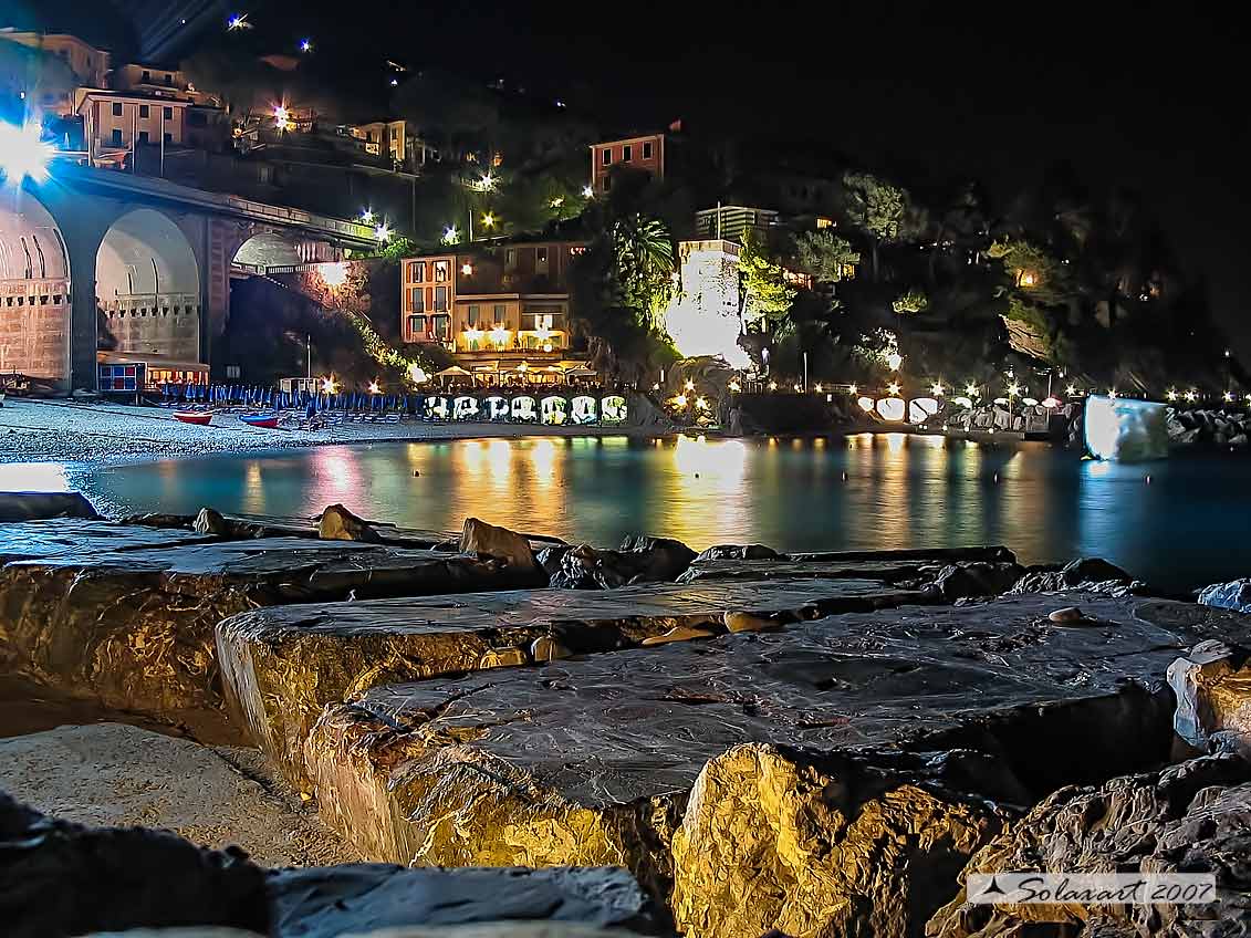 Zoagli notturna, Spiaggia Punta Stella